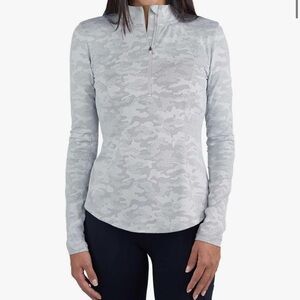 Spyder Ladies' Tech Quarter Zip Top Shirt Gray Camo size S